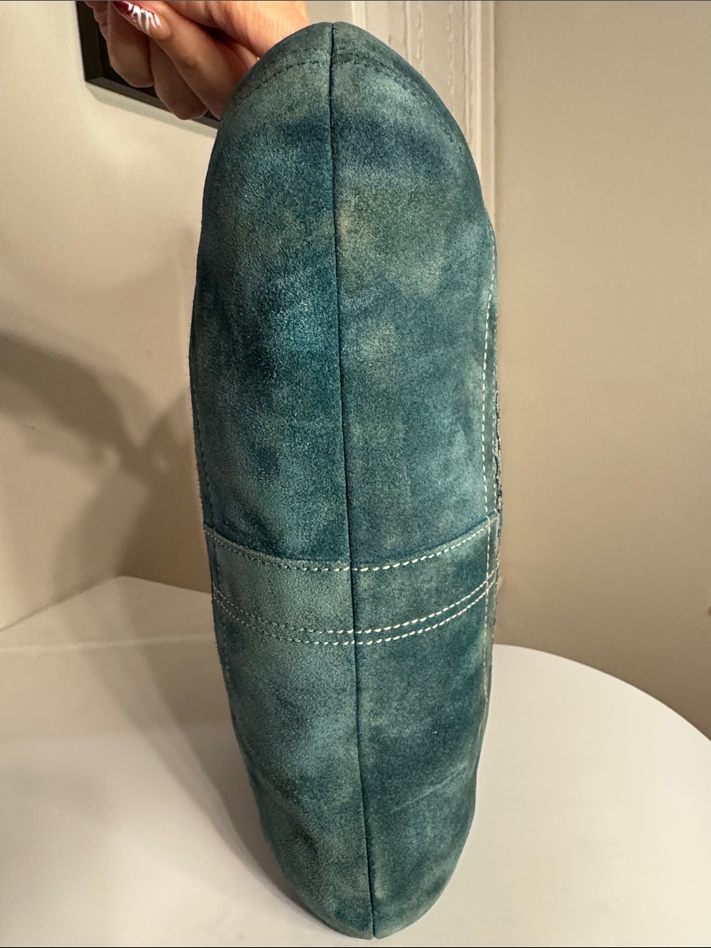 Vintage Coach Soho Signature C Shoulder Bag Blue Teal Jacquard Y2K Rare Color - Picture 6 of 12